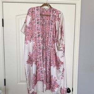 Umgee Pink Paisley Floral Kimono Top - Size S/M